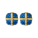 Blue Enamel Earrings