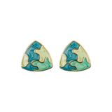 Blue Enamel Earrings