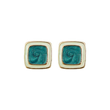 Blue Enamel Earrings