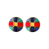 Colorblock Enamel Earrings