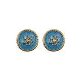 Blue Enamel Earrings