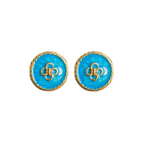 Blue Enamel Earrings