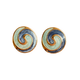 Blue Enamel Earrings